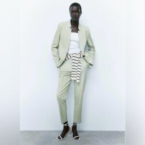 Zara Green Women’s Suits Blazer + Pants Set